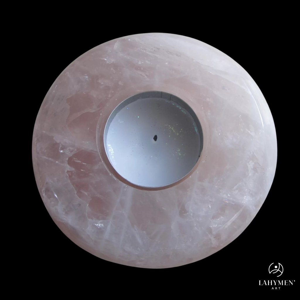 Bougeoir quartz rose