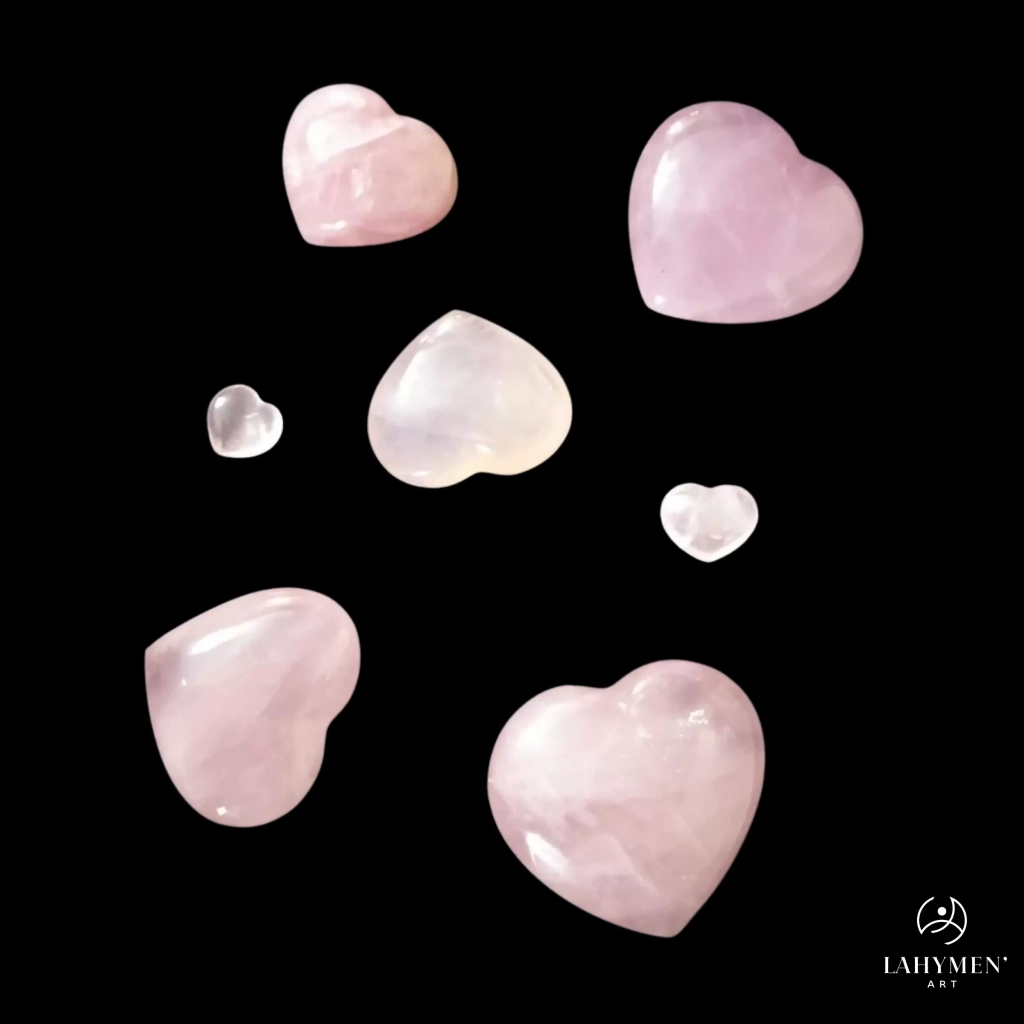 Coeur quartz rose