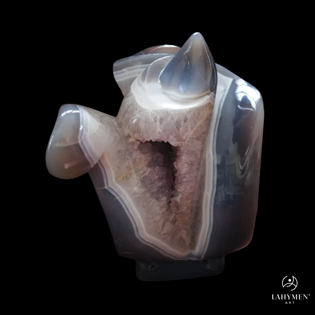 Forme libre contemporaine agate rubanée, géode