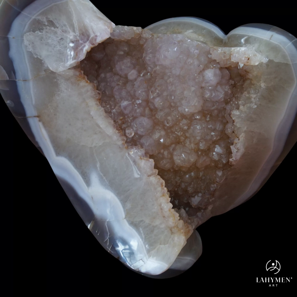 Forme libre contemporaine agate rubanée, géode