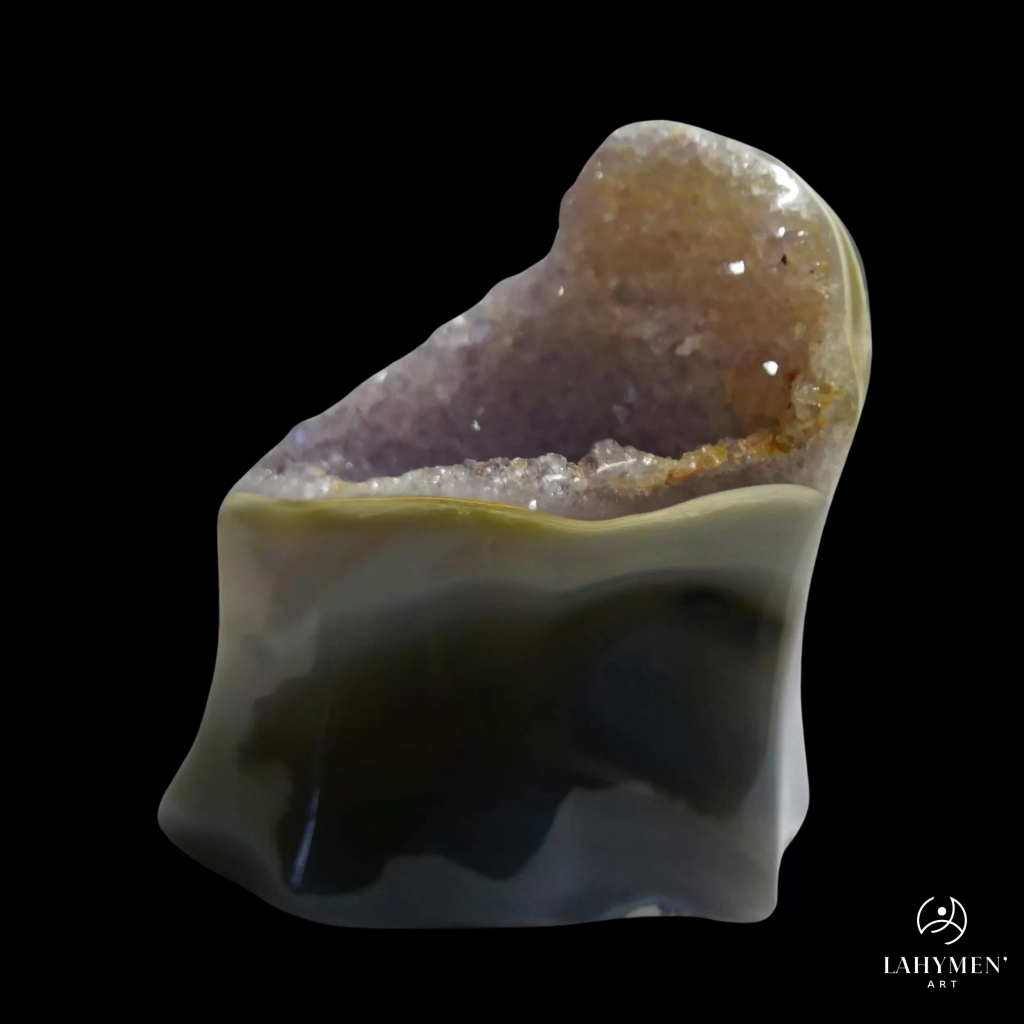 Forme libre contemporaine géode amethyste agateForme libre contemporaine agate, géode amethyste