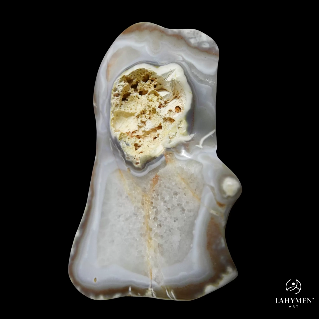 Forme libre contemporaine agate rubanée, géode