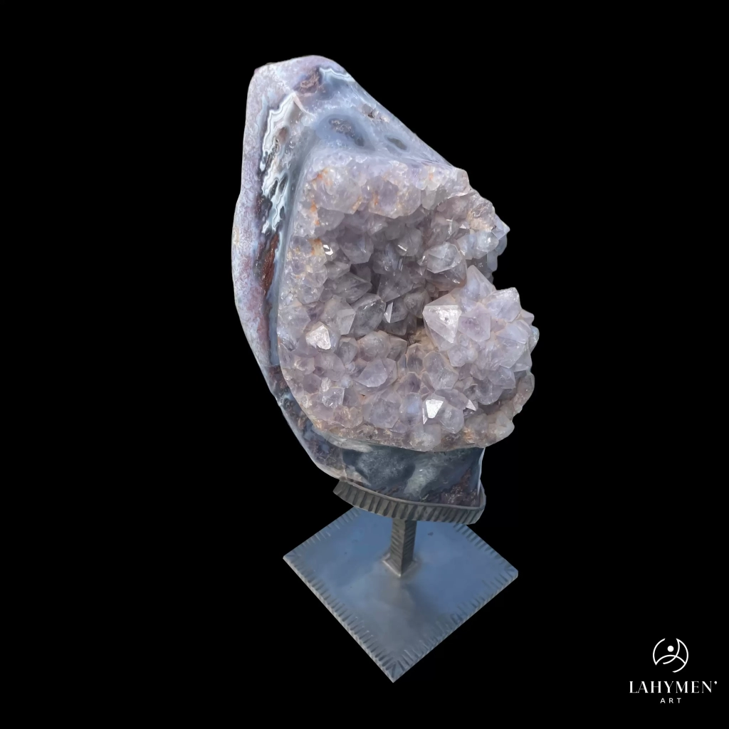 Forme libre contemporaine agate' géode amethyste
