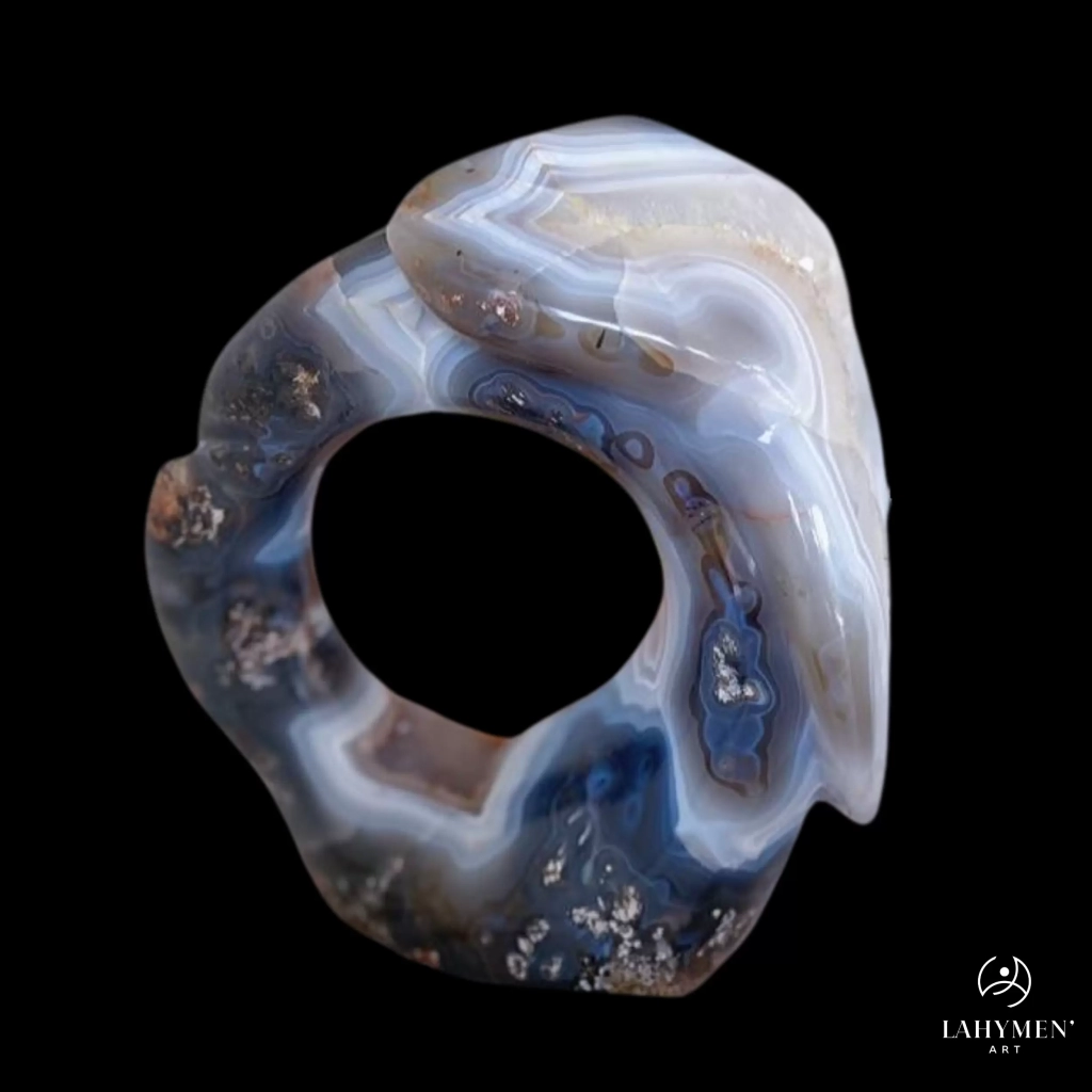 Forme libre contemporaine agate rubanée