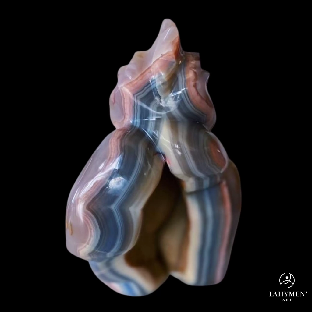 Forme libre contemporaine agate rubanée, géode