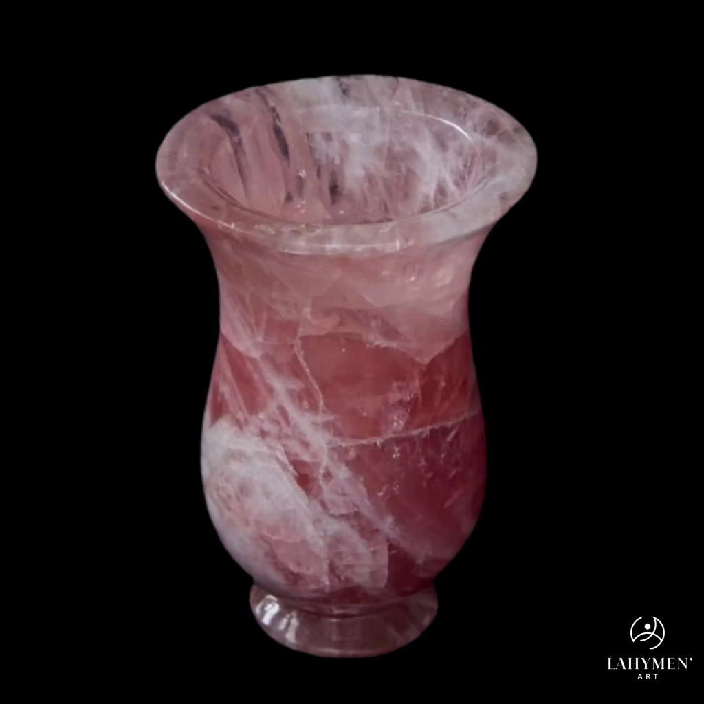Vase rond quartz rose